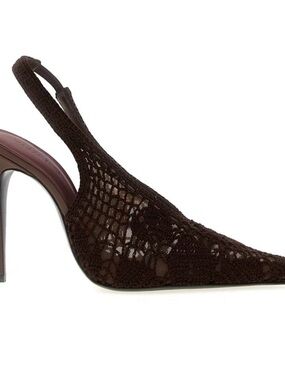 Magda Butrym Slingback Crochet Heels in Brown